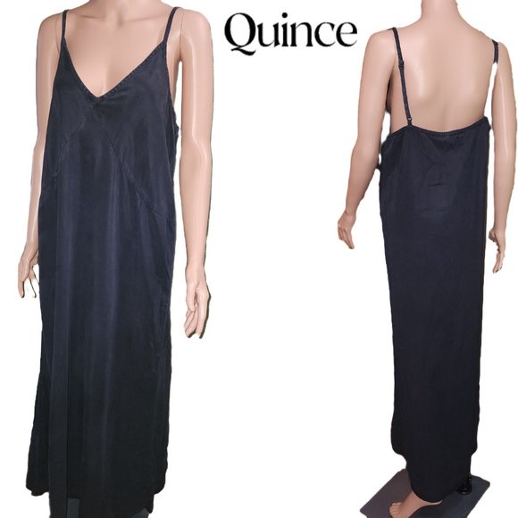 Quince Dresses & Skirts - Quince Vintage Wash Tencel Maxi Slip Dress NWOT Black Small
